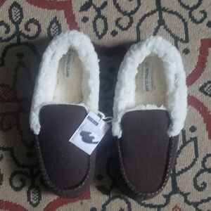 Brown Faux Fur Lined Slippers